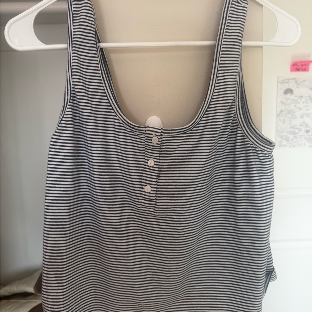 Striped Black and White Women's Tank Top